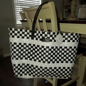 Kate Spade checkered print tote bag